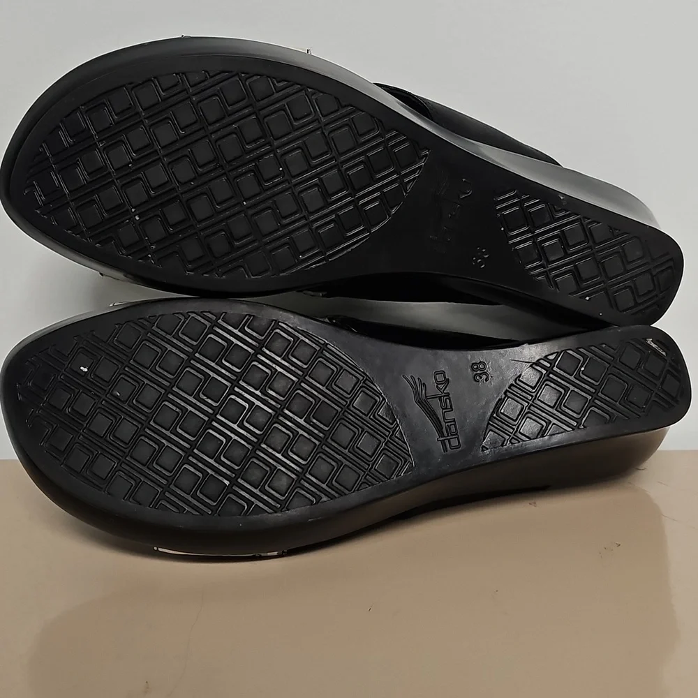 DANSKO AVA PRINT Black/White 38 Sandals Shoes Comfort Leather - Picture 8 of 10